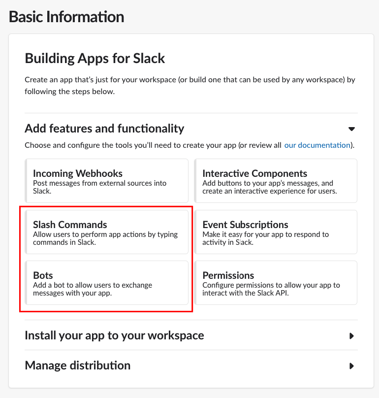 New bot setup on Slack